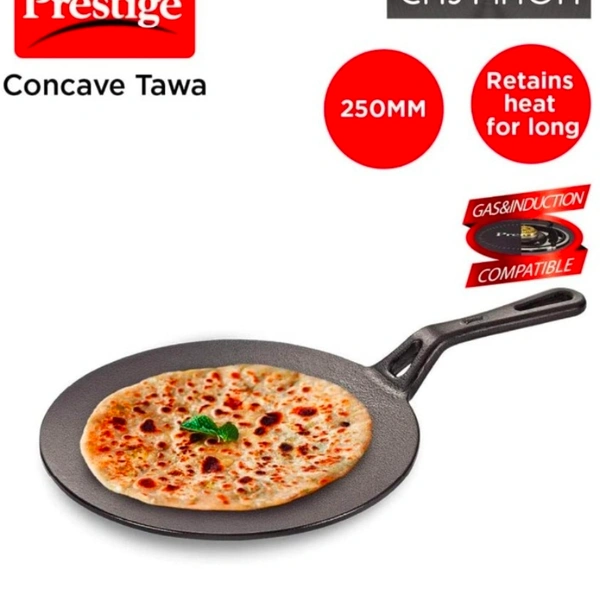 TTK Prestige Prestige Cast Iron Concave Tawa 250mm