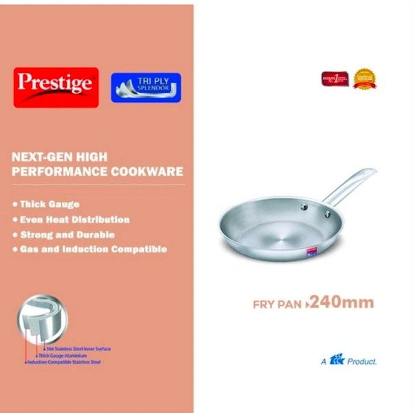 Ttk Prestige TriPly Splendor Fry Pan, 240mm, 1.75 L