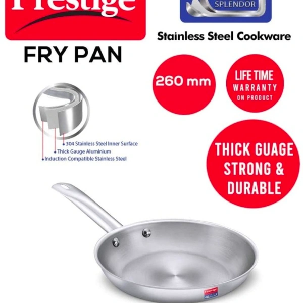 Ttk Prestige Tri Ply Splendor Fry Pan, 260mm, 2.3 litres