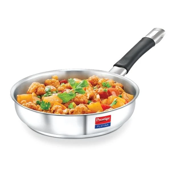 Prestige Platina Popular Cookware Frypan with Lid 220 - Should not dry heat, do no use sharp edged objects like Knige and Fork,Boli with Vinegor and citric 