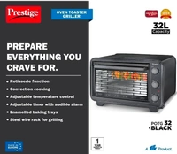 TTK Prestige Oven Toaster Griller with Rotisserie and Convection, 32 L