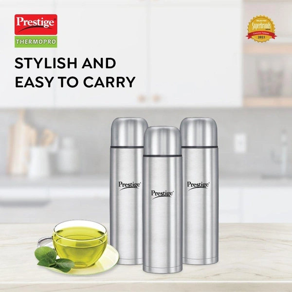 TTK PRESTIGE  Prestige Thermopro Stainless Steel Flask PFSL 3 - 750ml - High quality 304 Grade Stainless Steel Flask PFSL 3 - 750mlScrew Stopper to seal the liquid