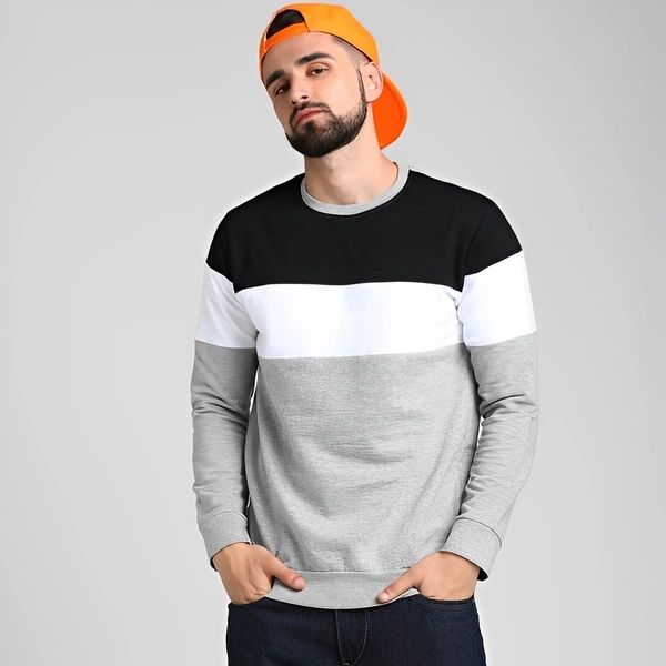 SKITTZZ Full Sleeve Color Block Men Sweatshirt