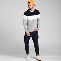 SKITTZZ Full Sleeve Color Block Men Sweatshirt