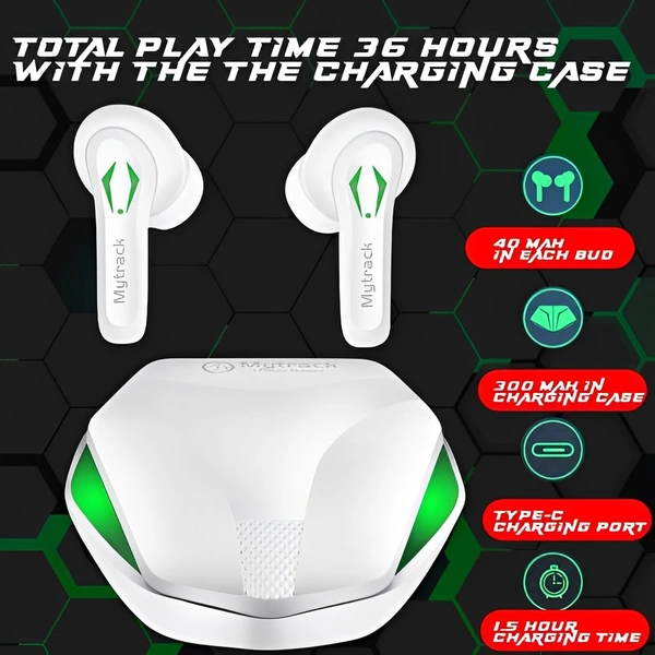 Mytrack Low Latency Gaming Deep Bass With Microphone V5.0 10 hrs Battery Bluetooth Headset - Black
