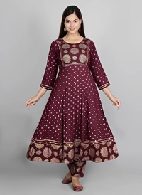 KURTIGHAR Indi Printed Kurta, Trouser/Pant & Dupatta - Black Rose