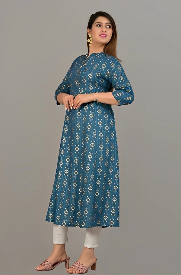NEW4U Women Printed Anarkali - Royal Blue