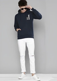 ON D WAY Full Sleeve Graphic Print Men - Navy Blue, S M L Xl