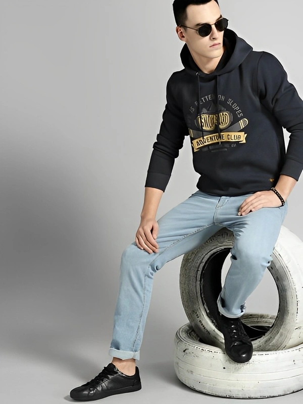 Roadster Full Sleeve Printed Men - Navy Blue, Xl
