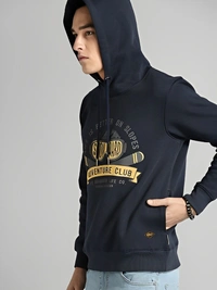 Roadster Full Sleeve Printed Men - Navy Blue, Xl