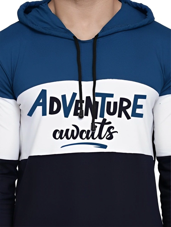 SlowLoris Typography Men Hooded - Ultramarine, S