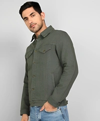 Urbano Fashion Full Sleeve Washed Men Denim Jacket - L