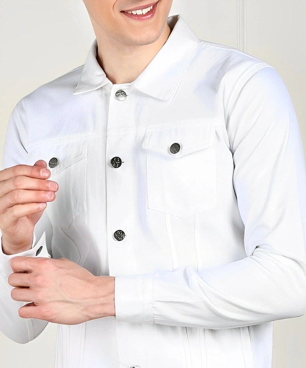 MONTREZ Full Sleeve Solid Men Jacket - White, Xl