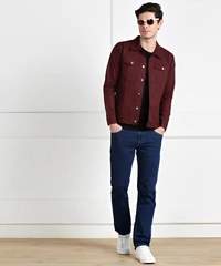 MONTREZ Full Sleeve Washed Men Jacket - Maroon, Xl