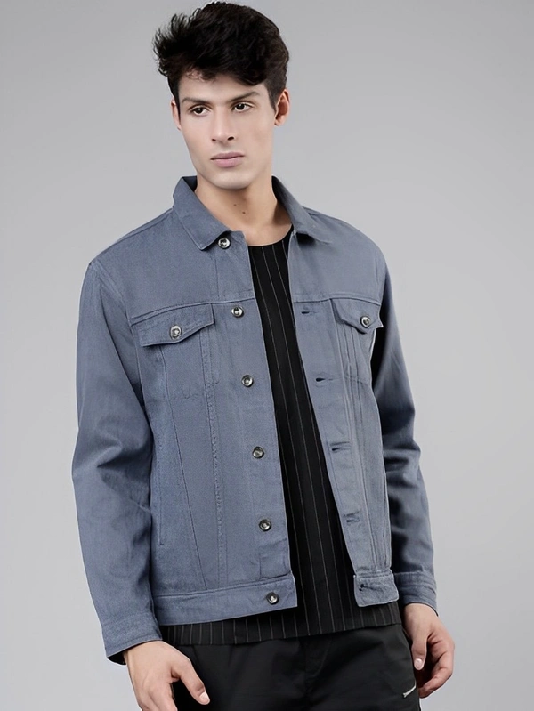 SKENJEL Full Sleeve Solid Men Denim Jacket
