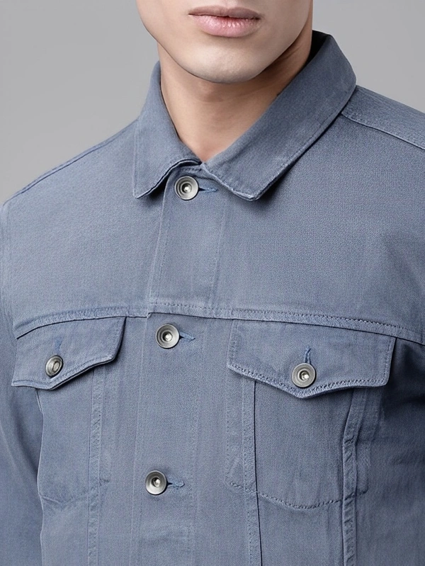 SKENJEL Full Sleeve Solid Men Denim Jacket