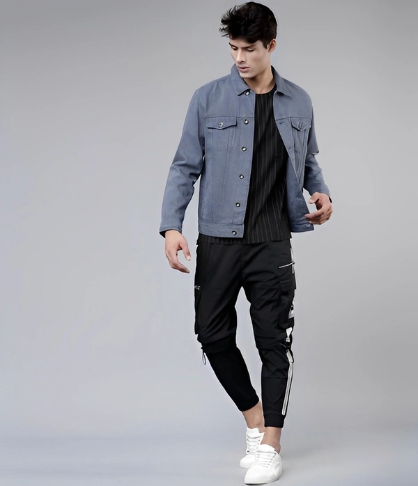 SKENJEL Full Sleeve Solid Men Denim Jacket