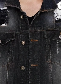 SKENJEL Full Sleeve Solid Men Denim Jacket - Black