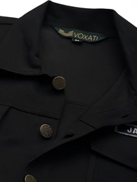 VOXATI Full Sleeve Solid Men Denim Jacket - Black