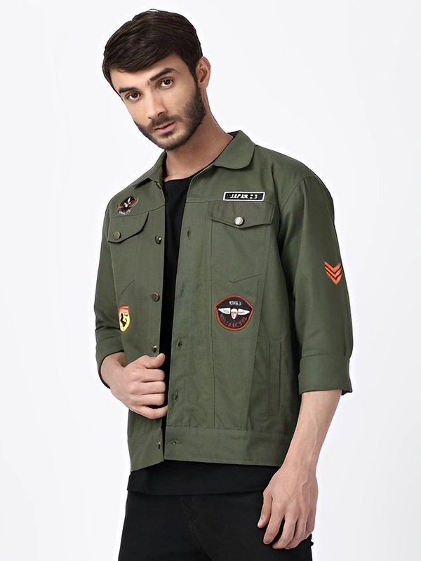 VOXATI Full Sleeve Solid Men Denim Jacket - Japanese Laurel