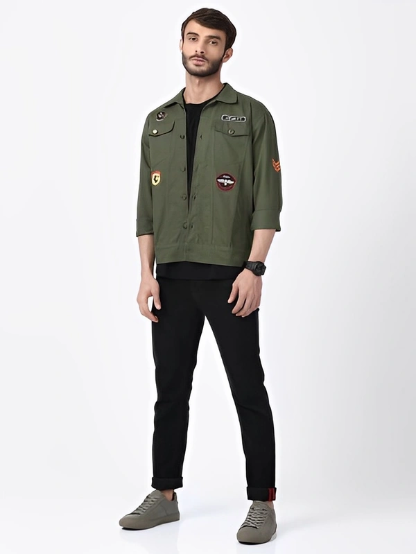 VOXATI Full Sleeve Solid Men Denim Jacket - Japanese Laurel
