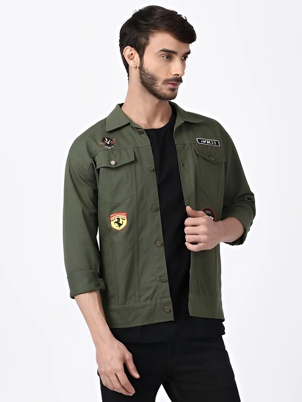 VOXATI Full Sleeve Solid Men Denim Jacket - Japanese Laurel