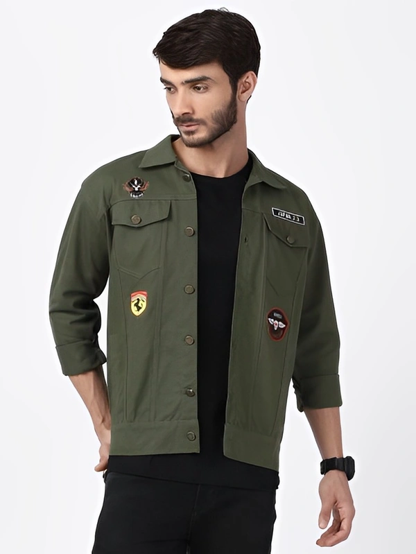 VOXATI Full Sleeve Solid Men Denim Jacket - Japanese Laurel