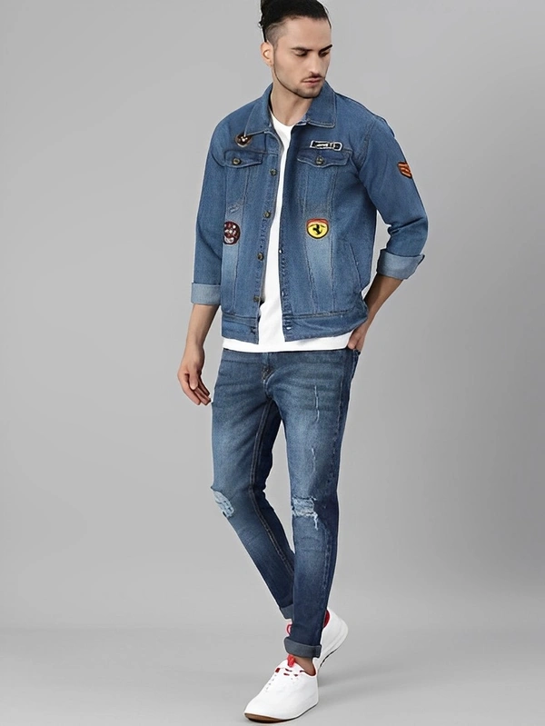 VOXATI Full Sleeve Solid Men Denim Jacket