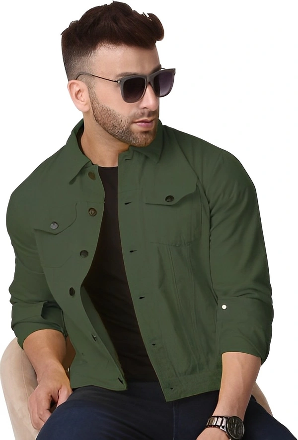 Plus91 Full Sleeve Solid Men Denim Jacket - Japanese Laurel