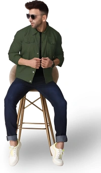 Plus91 Full Sleeve Solid Men Denim Jacket - Japanese Laurel