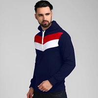 SKITTZZ Full Sleeve Color Block Men Sweatshirt - Navy Blue