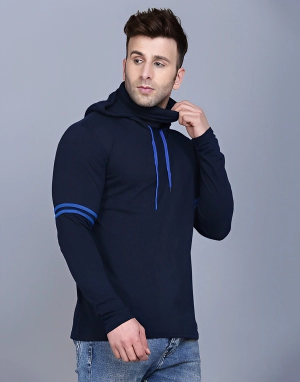 IESHNE LIFESTYLE Full Sleeve Solid Men - Navy Blue