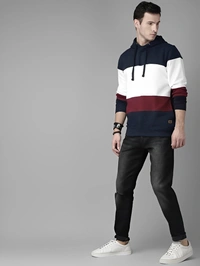 Roadster Full Sleeve Color Block Men Sweatshirt