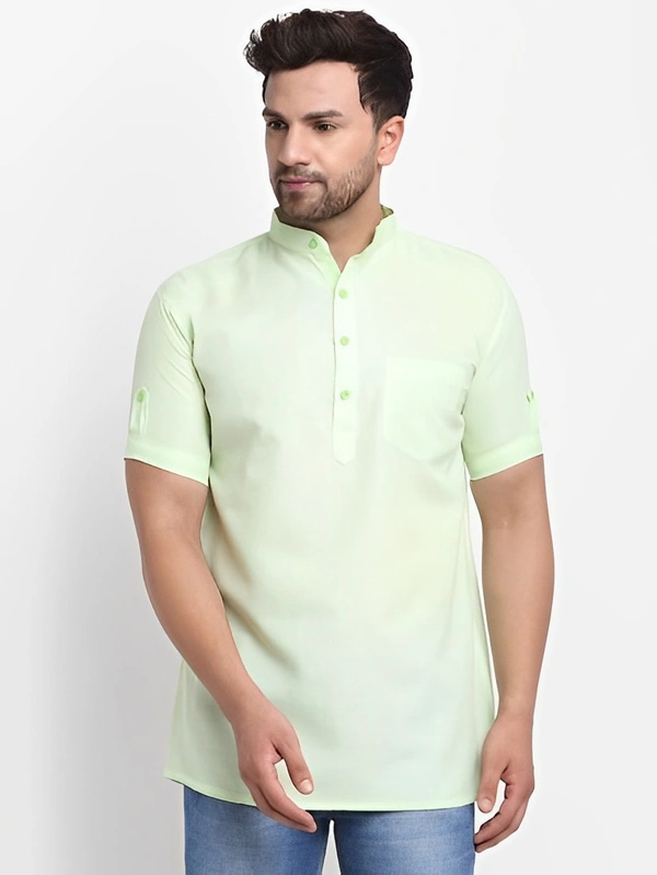 jimba Men Solid Straight Kurta - Mint Green