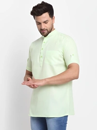 jimba Men Solid Straight Kurta - Mint Green