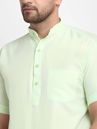 jimba Men Solid Straight Kurta - Mint Green
