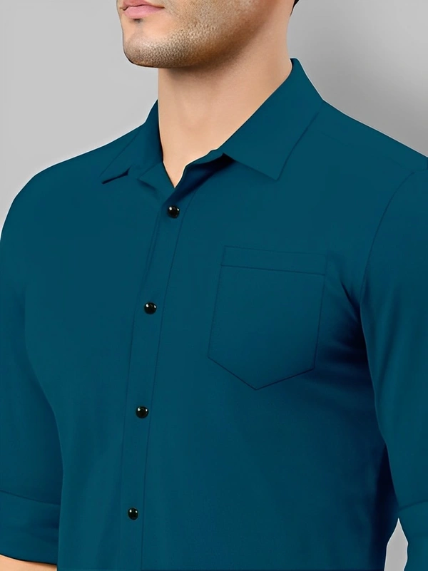 LUQATTI Men Solid Formal Dark Green Shirt