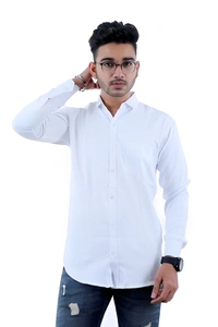 CAMPEUR Men Solid Casual White Shirt - White