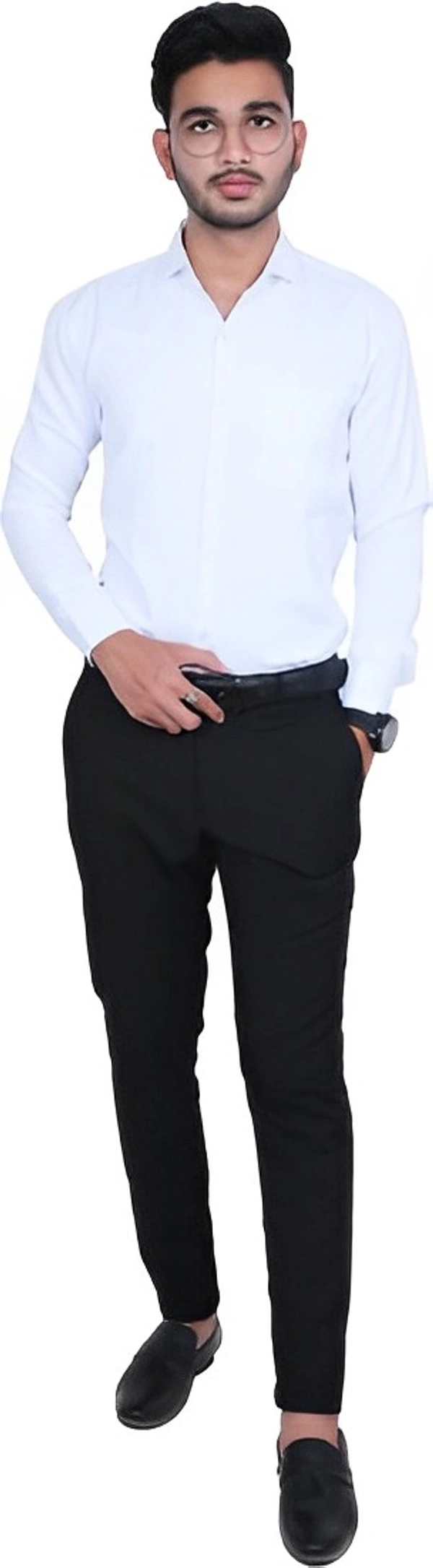 CAMPEUR Men Solid Casual White Shirt - White
