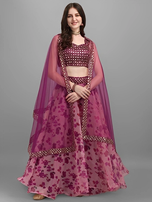 Ethnic Yard Digital Print Semi Stitched Lehenga CholiLehenga