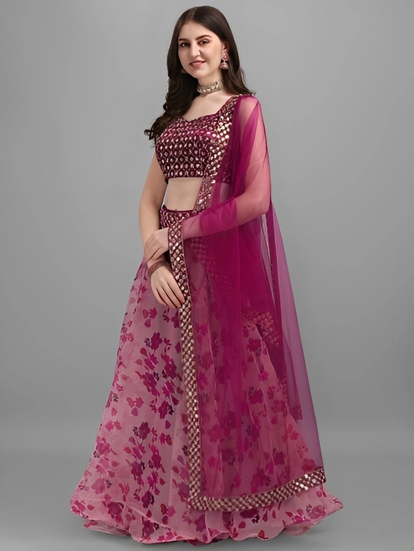 Ethnic Yard Digital Print Semi Stitched Lehenga CholiLehenga