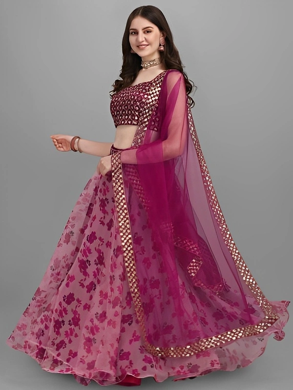 Ethnic Yard Digital Print Semi Stitched Lehenga CholiLehenga