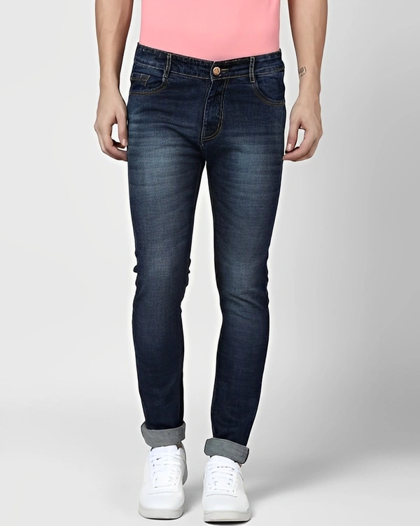 BUKKL Slim Men Blue Jeans - Navy Blue, 30