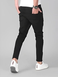 Masterly Weft Slim Men Black Jeans - Black, 38
