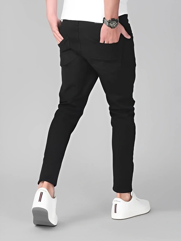 Masterly Weft Slim Men Black Jeans - Black, 38