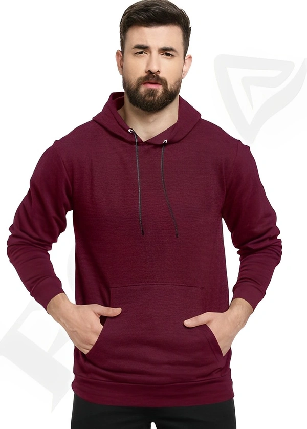 KANGRIN ENTERPRISE Full Sleeve Solid Men Sweatshirt - Maroon, S
