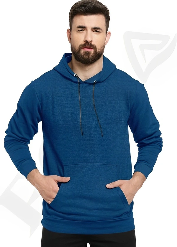 KANGRIN ENTERPRISE Full Sleeve Solid Men Sweatshirt - Blue, L