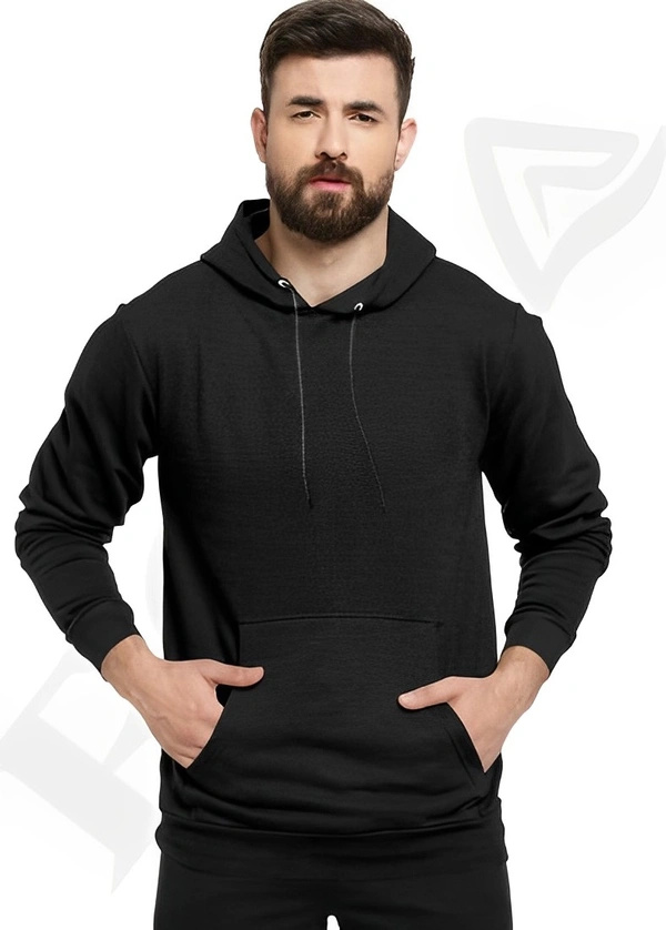 KANGRIN ENTERPRISE Full Sleeve Solid Men Sweatshirt - Black, M