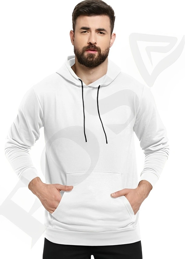 KANGRIN ENTERPRISE Full Sleeve Solid Men Sweatshirt - White, Xl