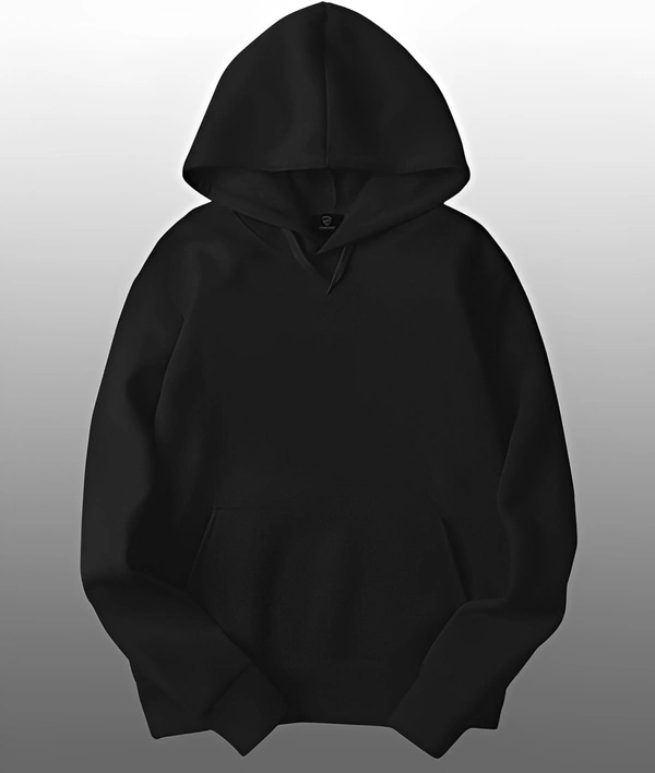 Foxter Full Sleeve Solid Men Sweatshirt - Black, M